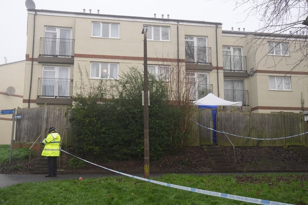 A police forensic tent at the scene