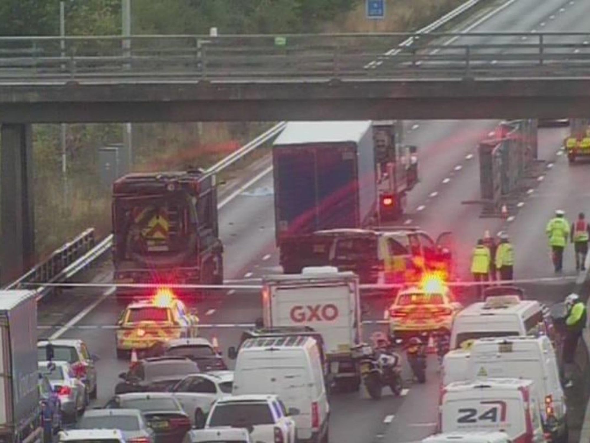 A police incident on the M23 has caused traffic chaos near Gatwick Airport this morning