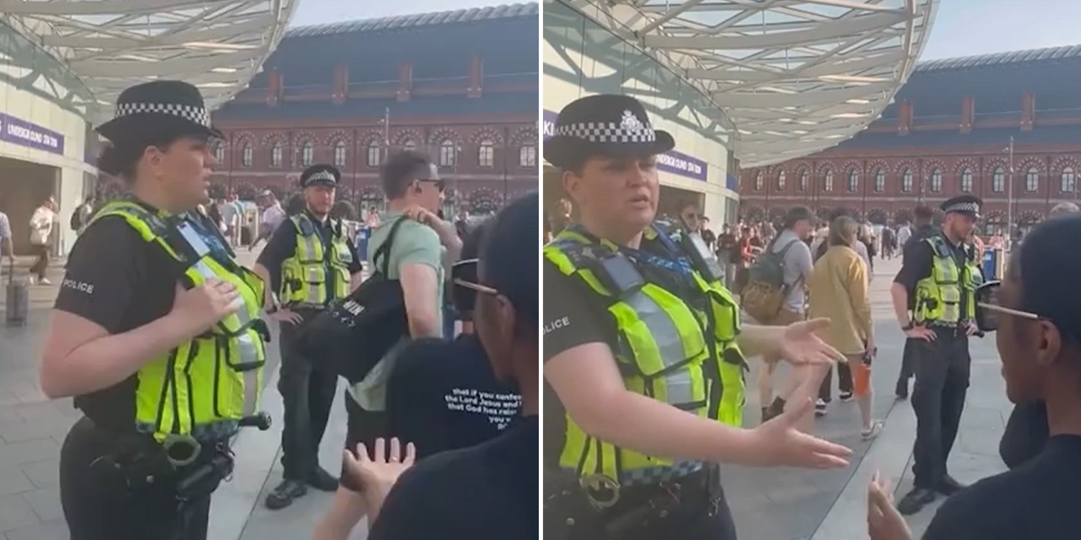 NextImg:Shocking moment police officers clash with Christians preaching the gospel at King’s Cross
