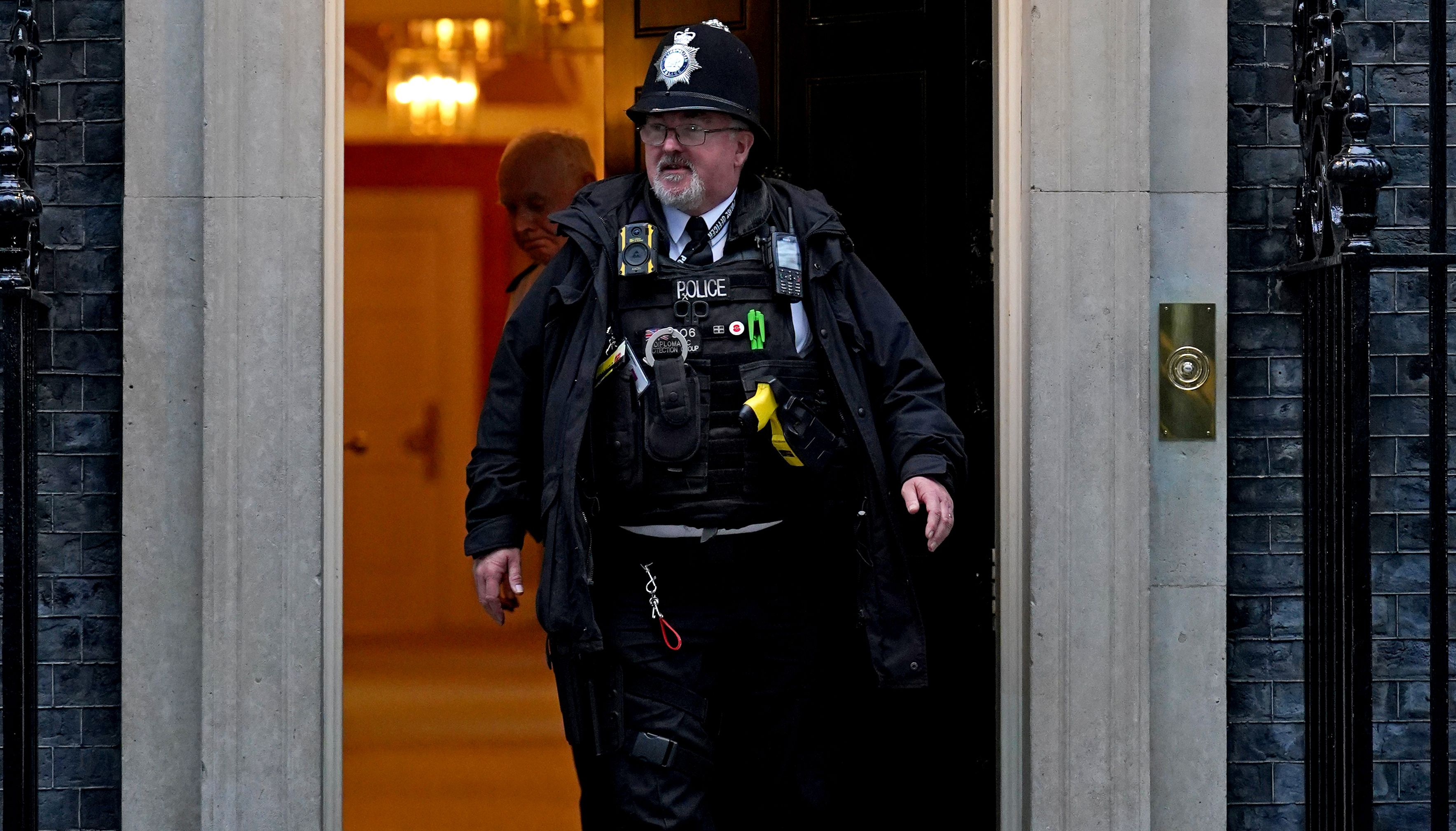 A police officer outside 10 Downing Street