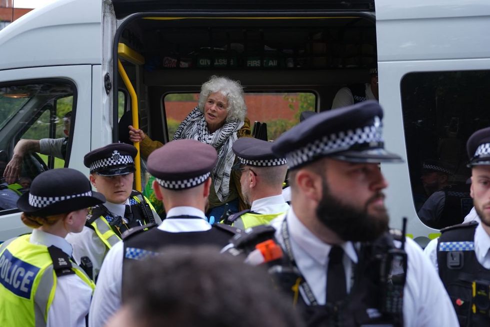 A police van arrived at the scene at 1.30pm