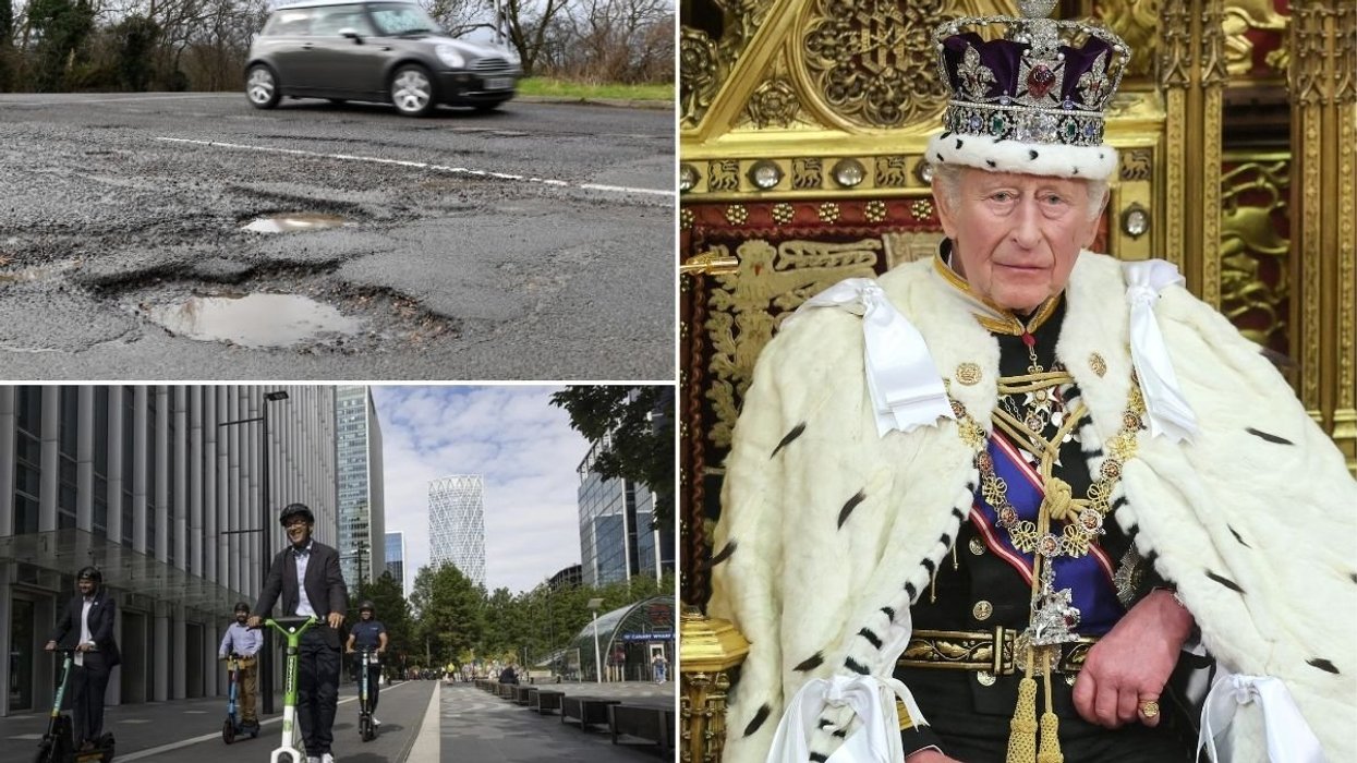 A pothole-strewn road, King Charles and e-scooters
