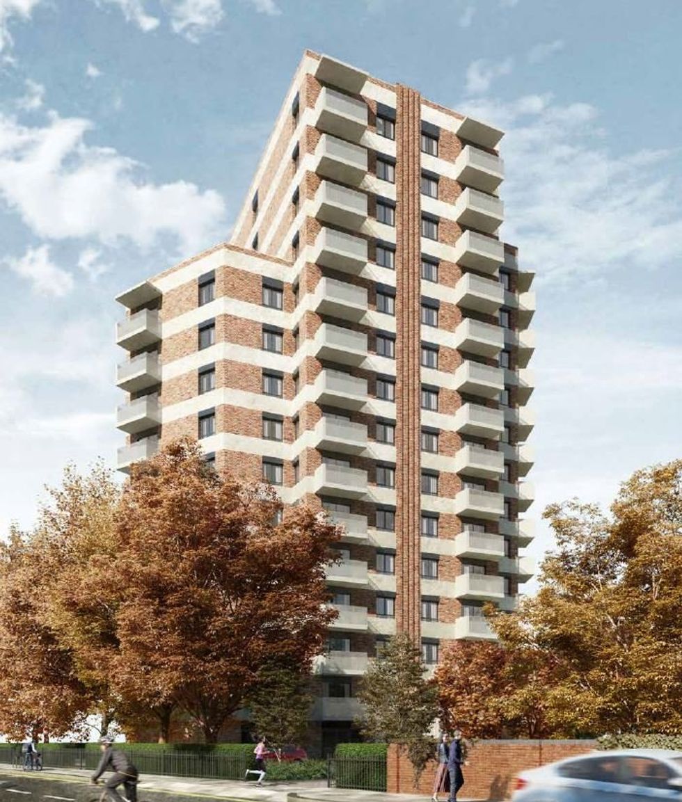 A pre-construction mock-up of Brooke House in Ealing, west London