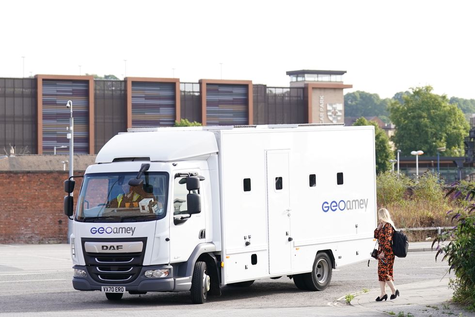 A prison van arrives outside Lincoln Magistrates Court where Lithuanian national Deividas Skebas is due to appear charged with the murder of nine-year-old Lilia Valutyte, who was stabbed in Boston on Thursday. Picture date: Monday August 1, 2022.