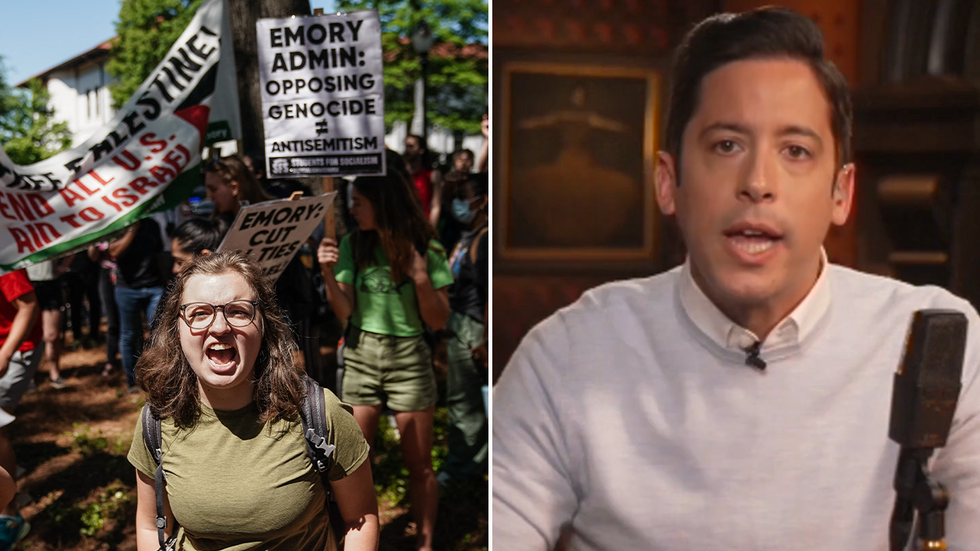 A pro-Palestine demonstration and Michael Knowles