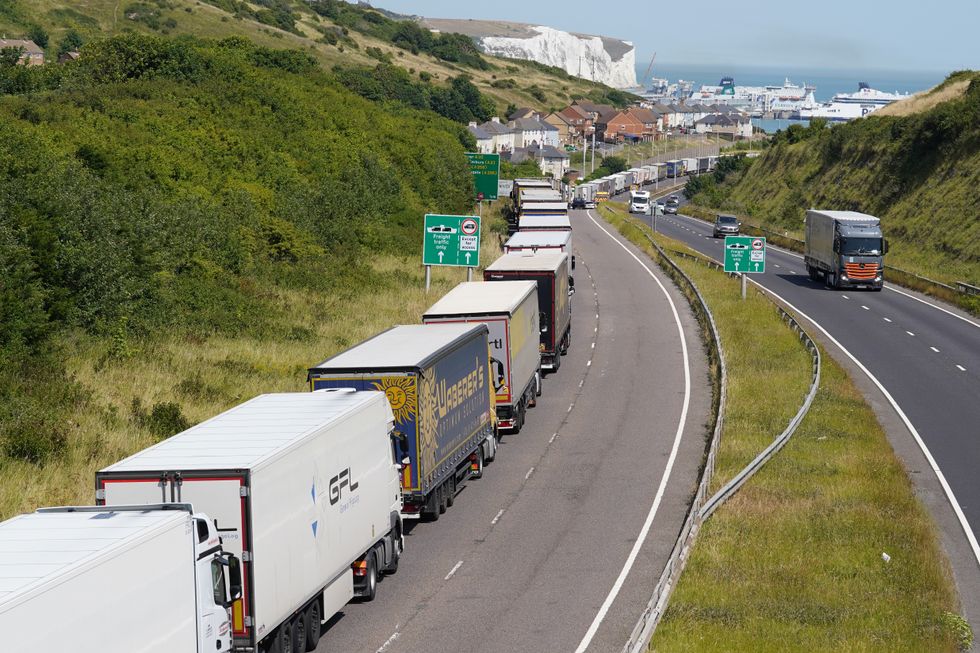 A queue of lorries near Dover