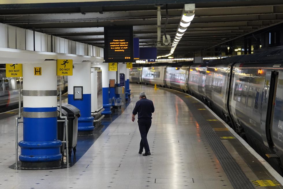A quiet platform at London Euston train station. Picture date: Thursday August 18, 2022.