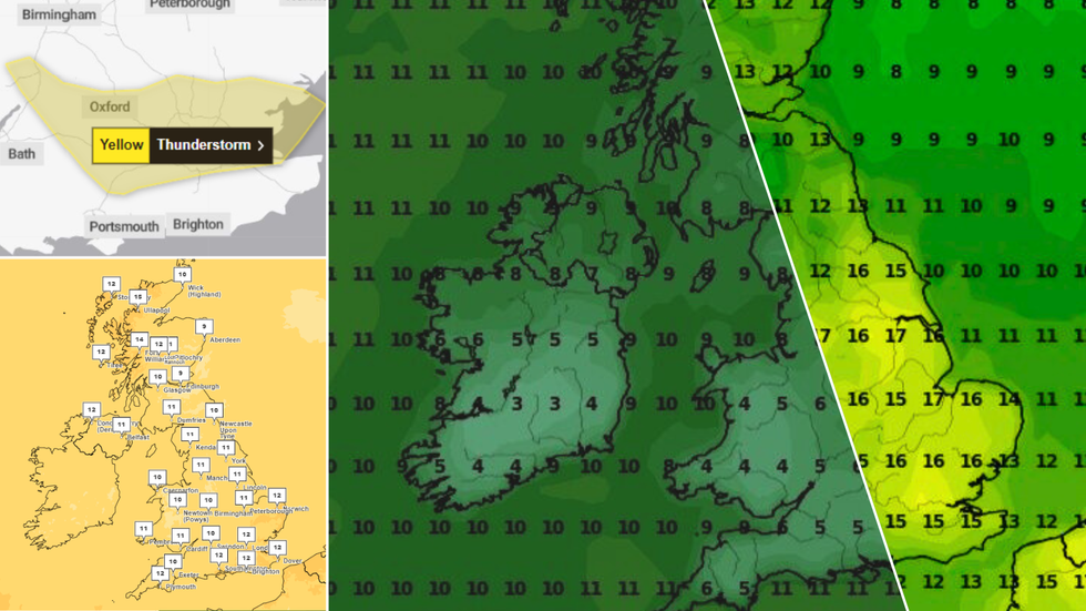A range of weather maps