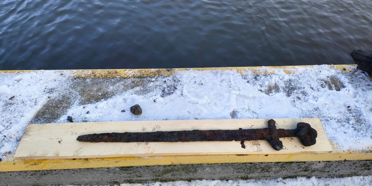 NextImg:'Valuable' 1,000 year old Viking sword found 'perfectly preserved' on Poland river bed