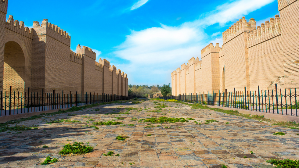 A reconstructed stretch of road in Babylon