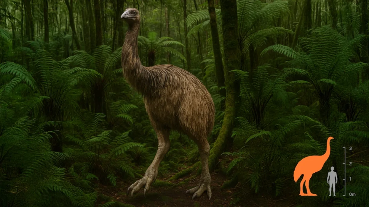 A rendering of a moa bird