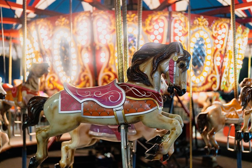 A retro merry-go-around from the New Jersey State Fair.