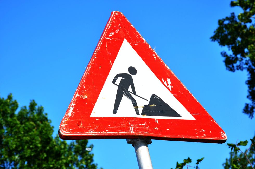 A roadworks sign