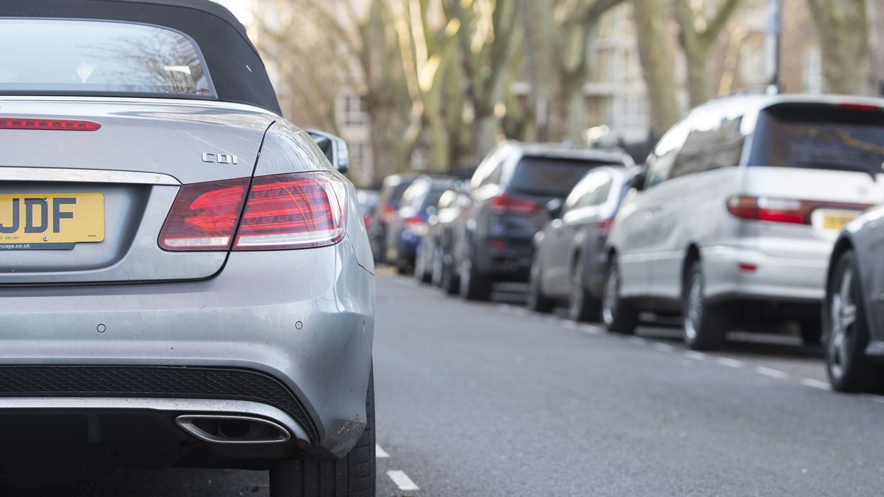 A row of parked cars