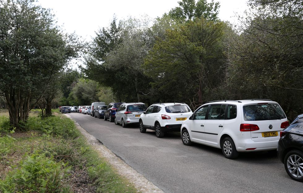 A row of parked cars