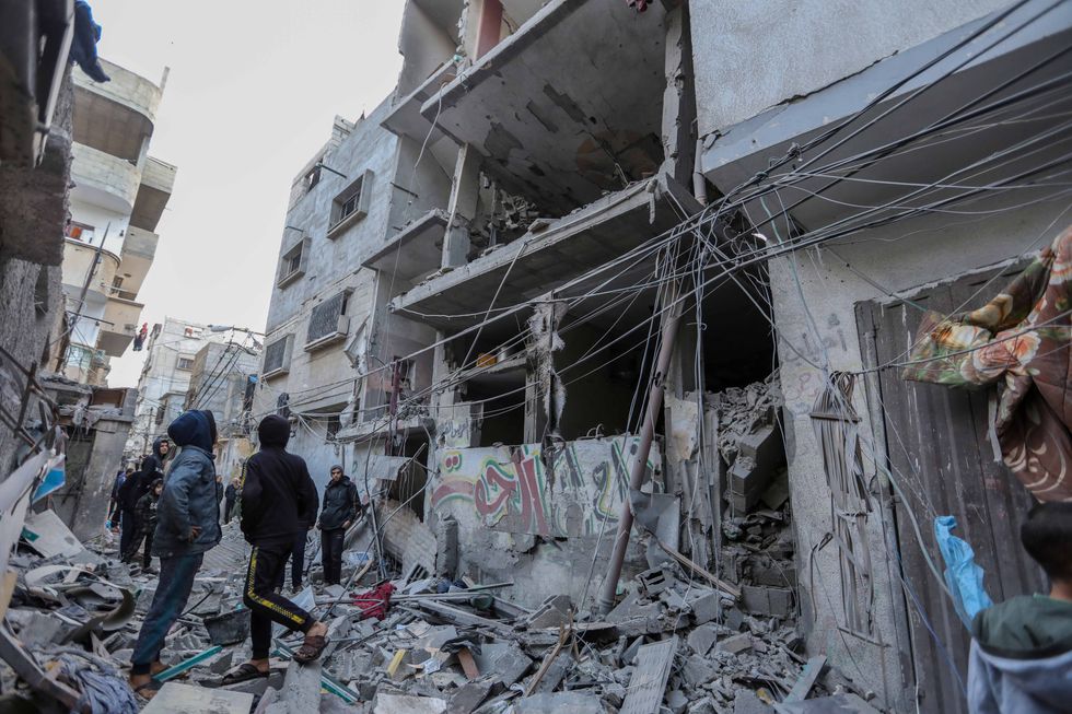 A ruined building in Gaza