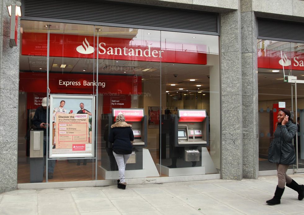 A Santander bank in Victoria, London.