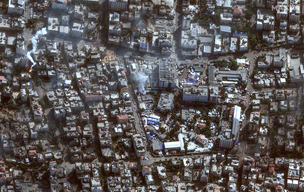 A satellite image shows Al-Shifa hospital