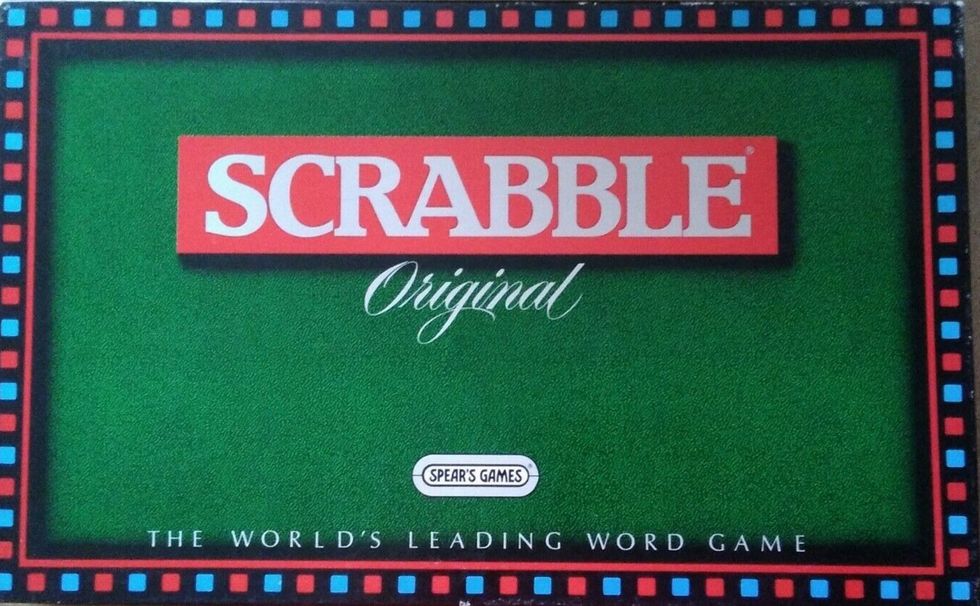 A Scrabble board