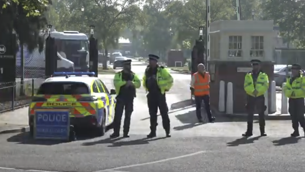 A screengrab of the police cordon still in place this morning