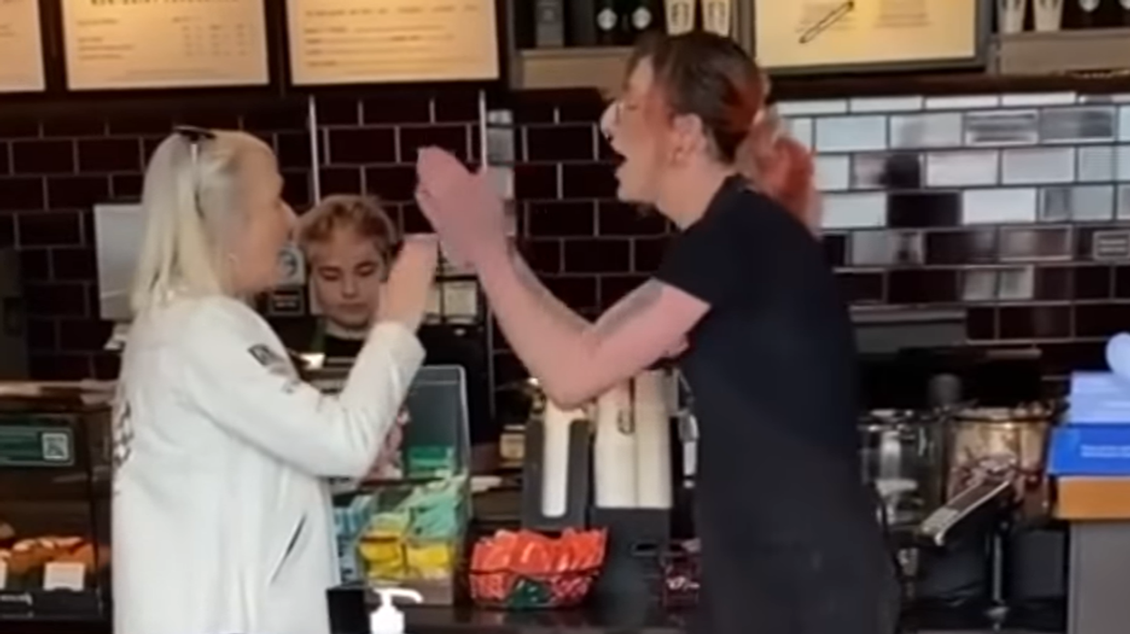 A screenshot from the incident at a Starbucks in Southampton