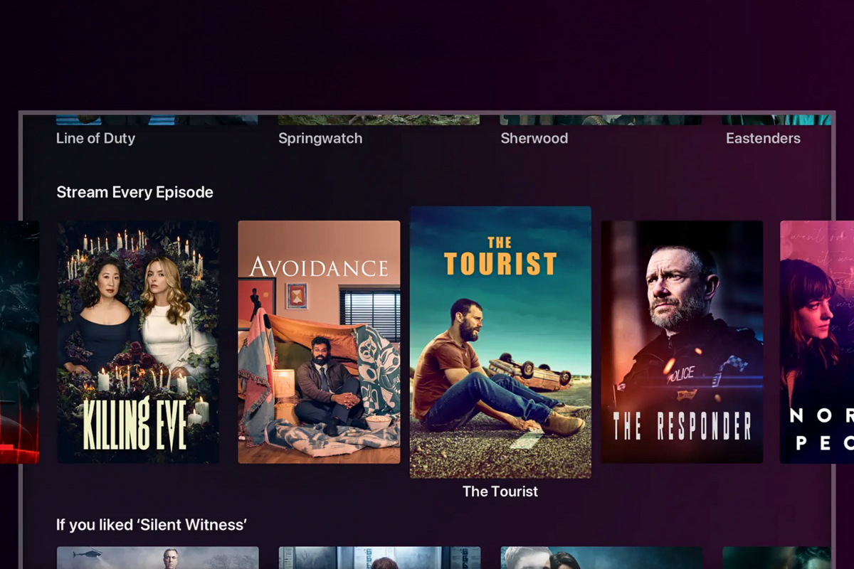 a screenshot of the bbc iplayer app on-screen showing the boxsets available to watch and download 