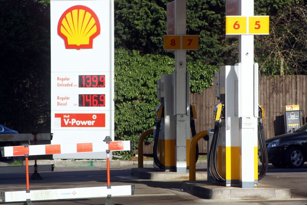 A Shell petrol station.