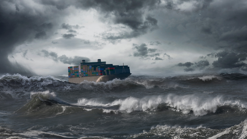 A ship in a storm