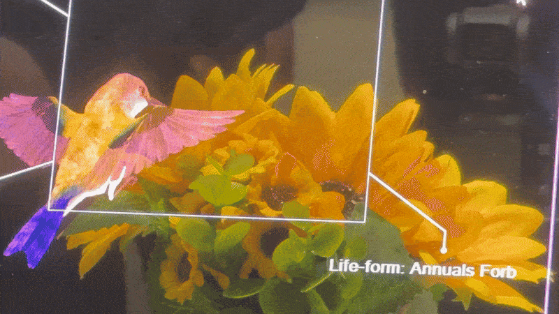 a short animated clip showing the digital elements on-screen mixing with real world objects on the ThinkBook Transparent Display Laptop Concept at Mobile World Congress in Barcelona