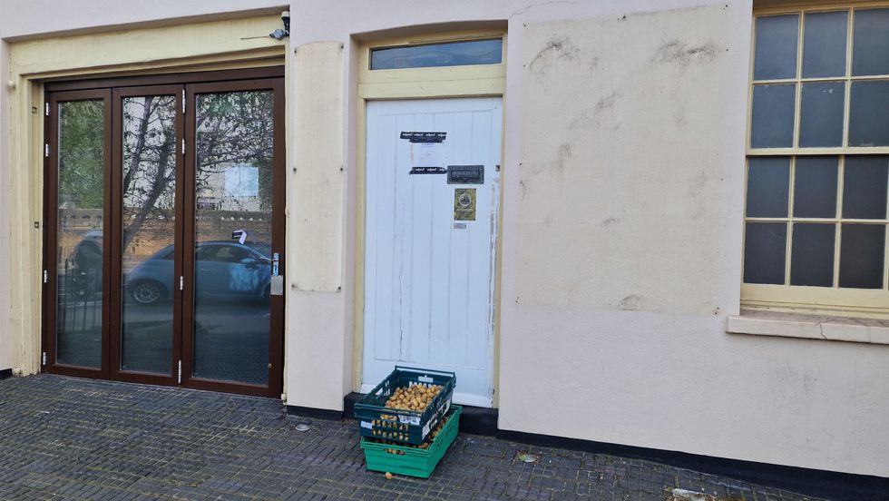 A side door to the York & Albany pub near Regent's Park, London