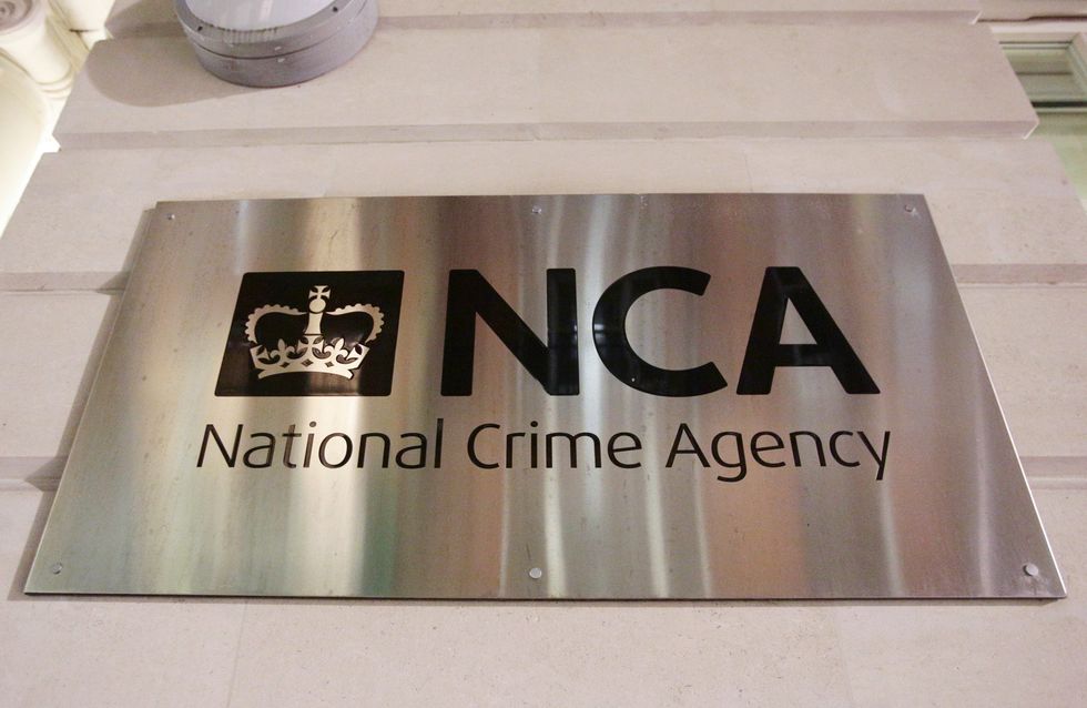 A sign outside the offices of the National Crime Agency (NCA) in London.