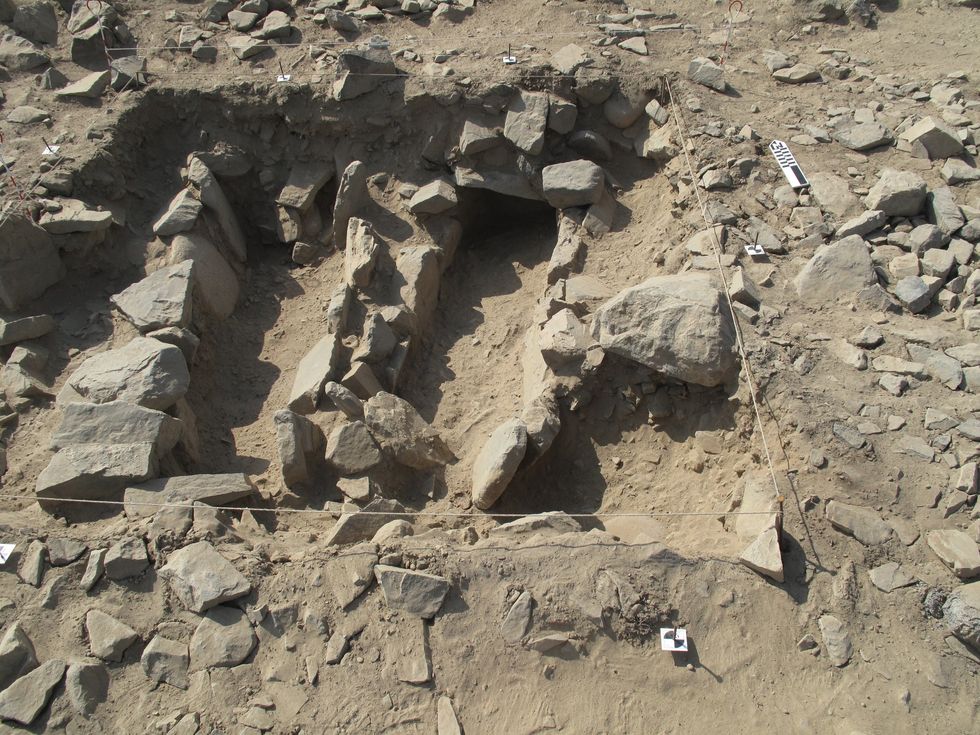 A single grave containing related individuals
