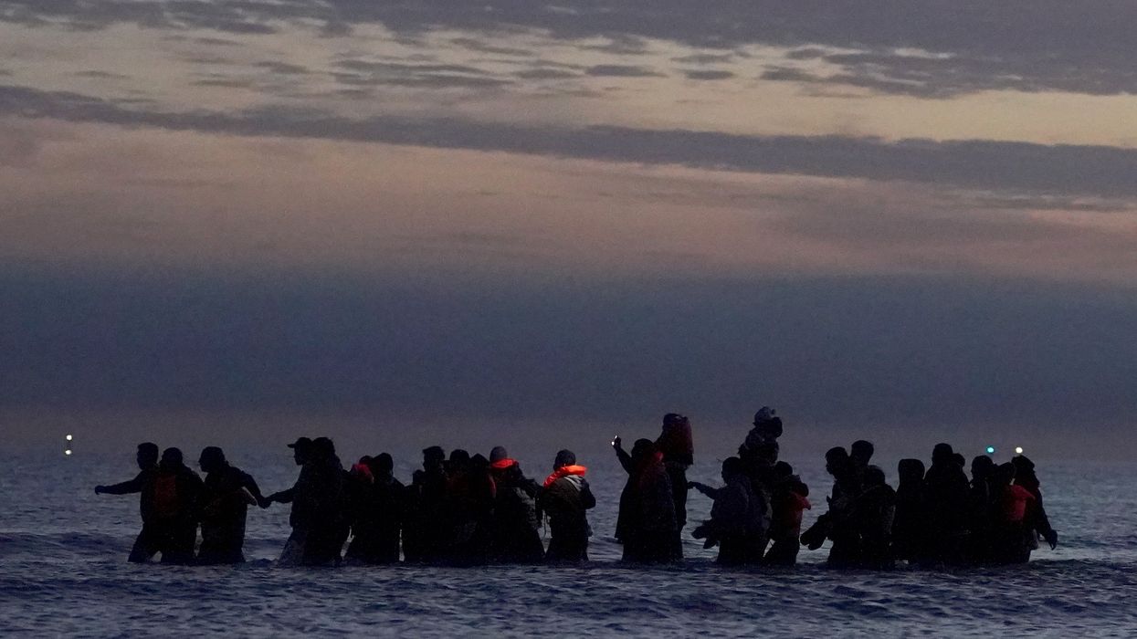 A small boat carrying people thought to be migrants near Gravelines in France