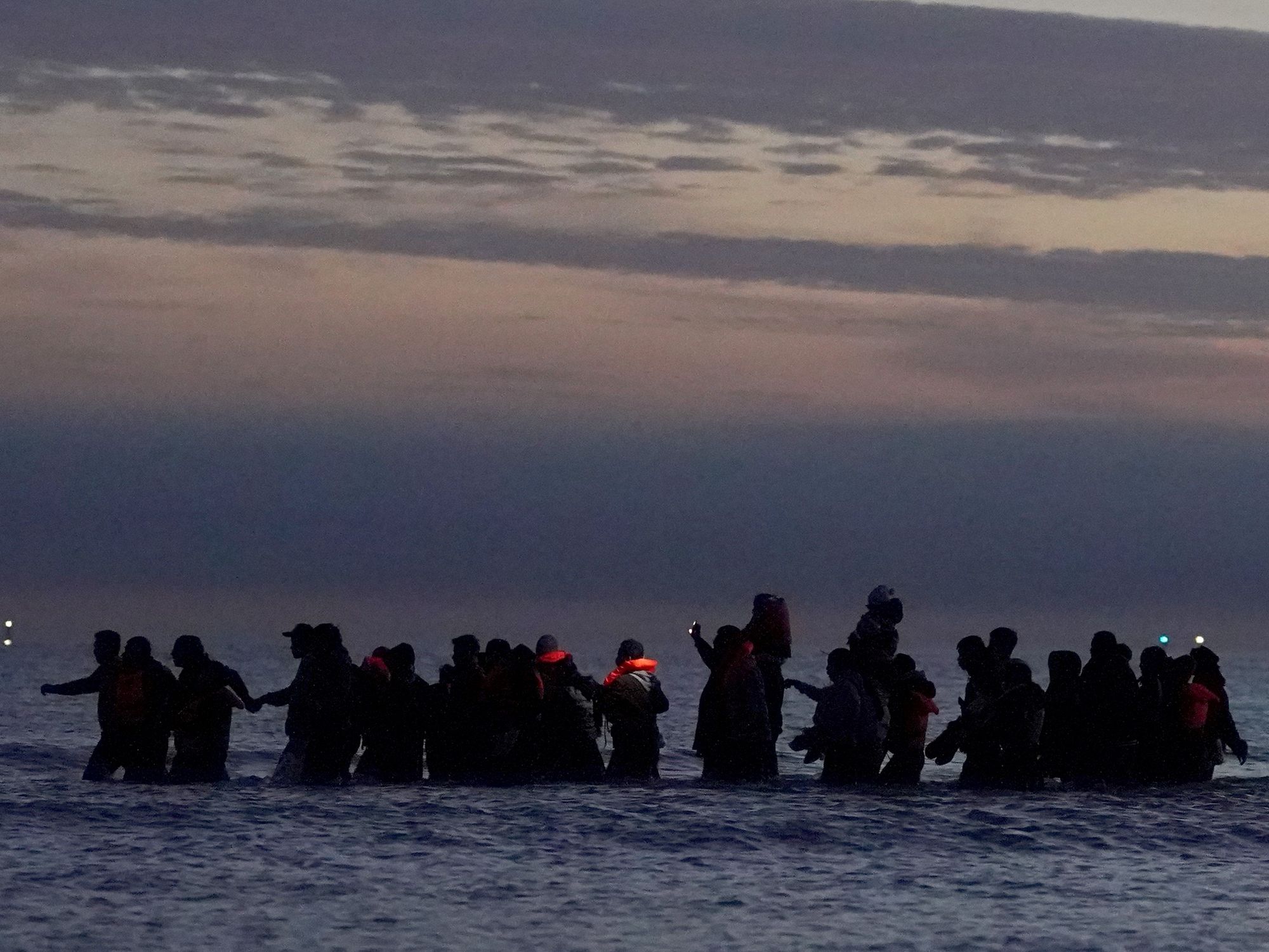 A small boat carrying people thought to be migrants near Gravelines in France