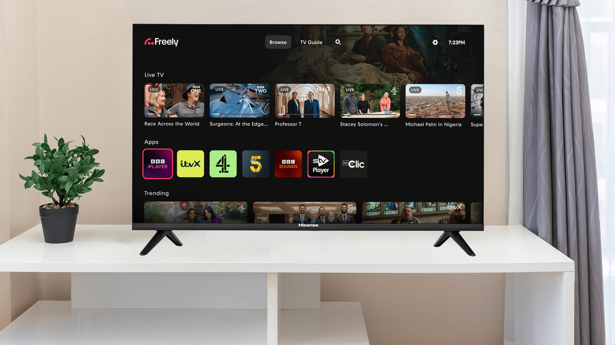 a smart tv with the freely user interface pictured on screen