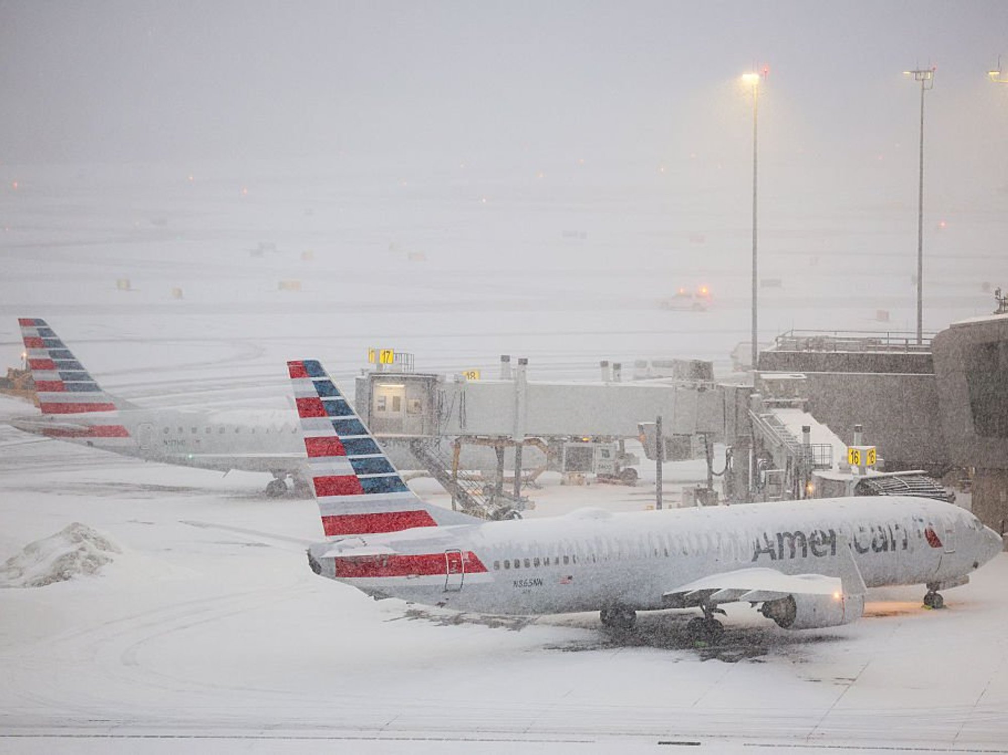 A snow covered runway