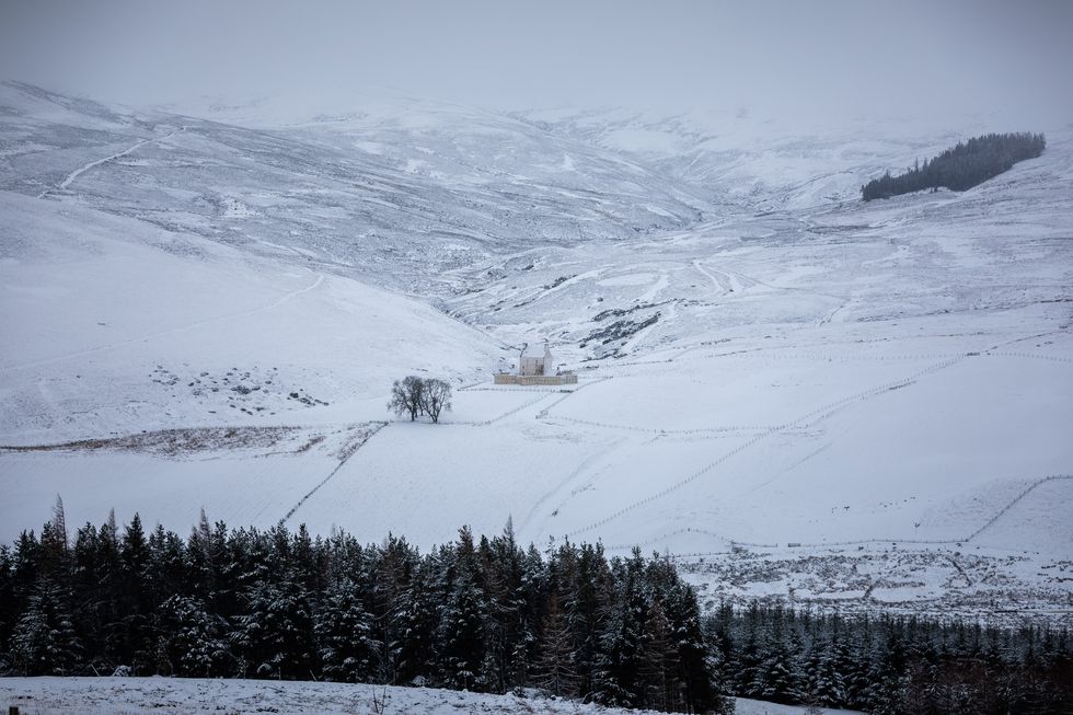 A snowy moorlands scene