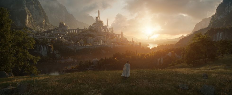 A still from The Lord of the Rings series, which will move to the UK from New Zealand for its second season, it has been announced.