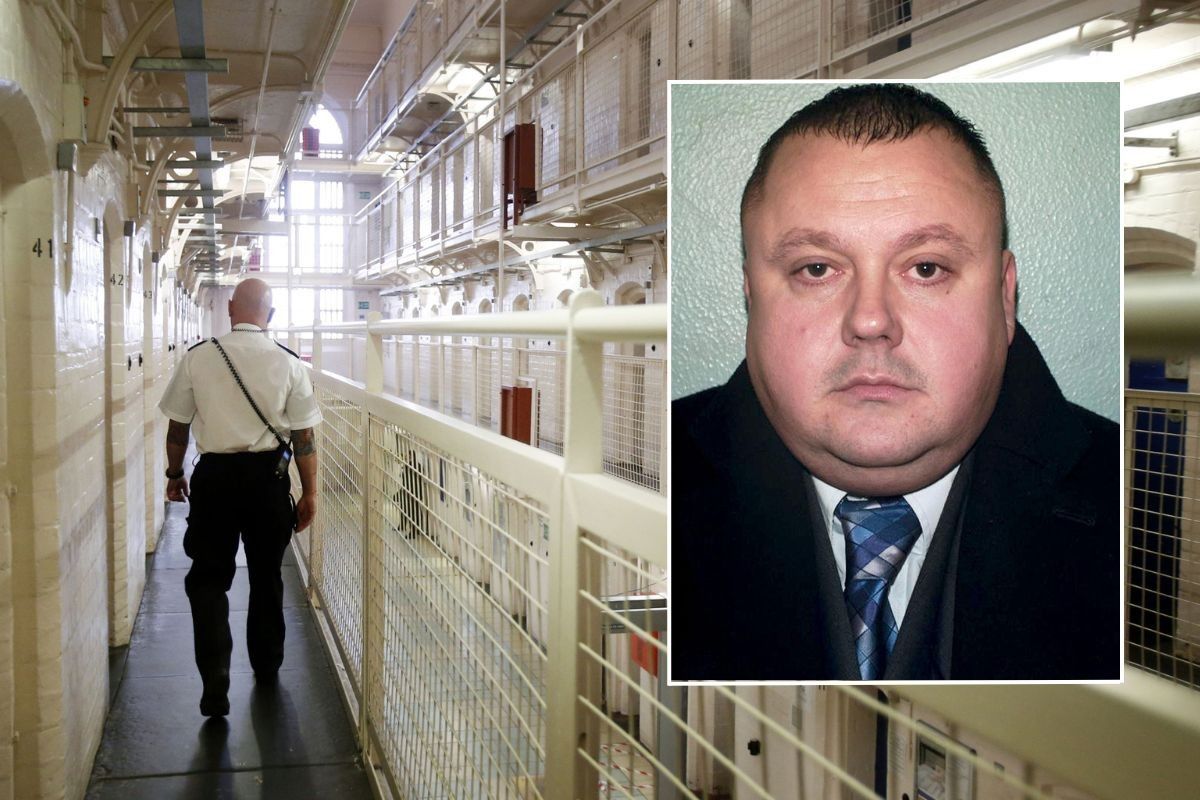 A stock image of a prison and Levi Bellfield (right)