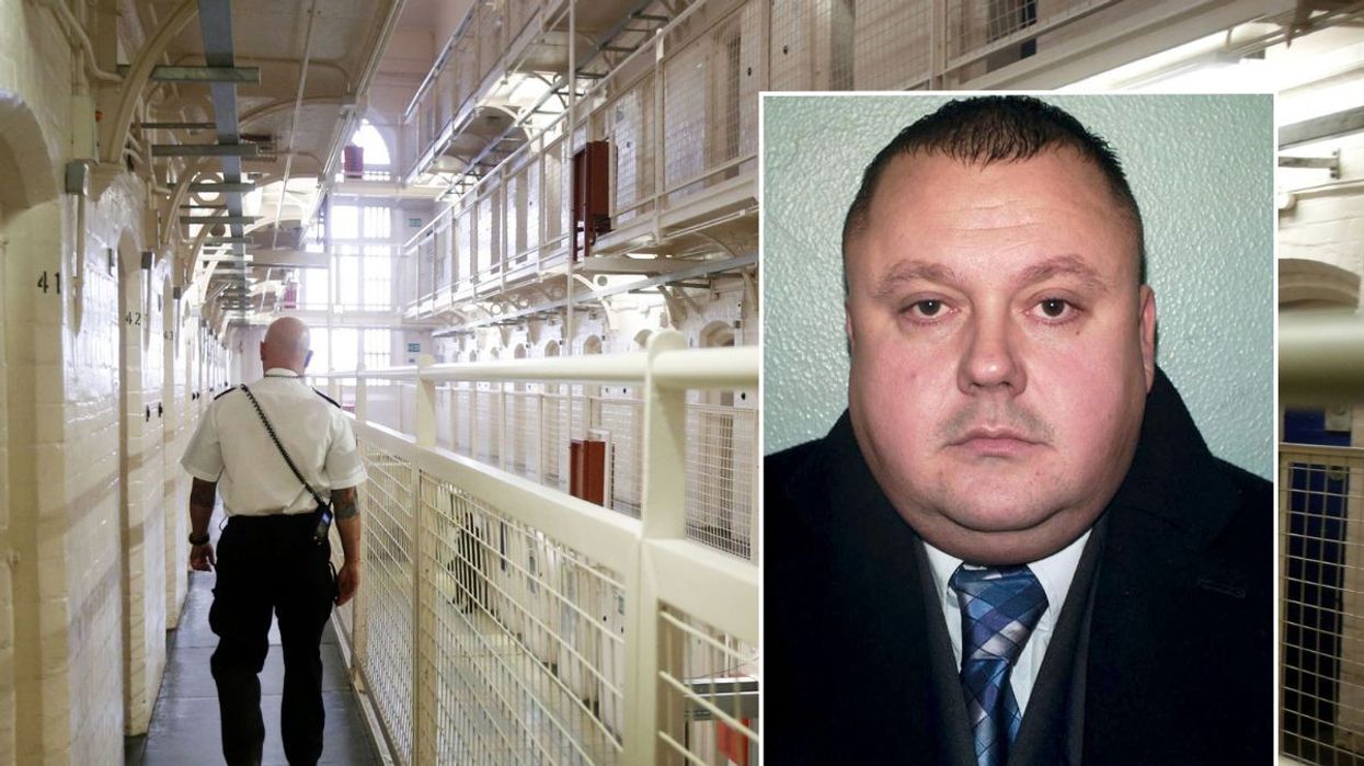 A stock image of a prison and Levi Bellfield (right)