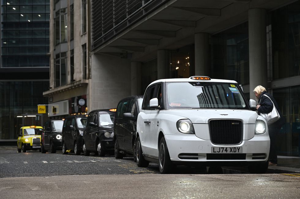 A stock image of a taxi rank