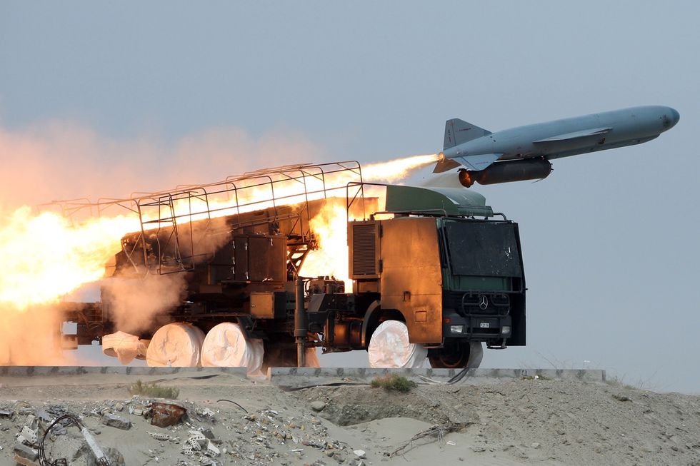 A stock image of an Iranian missile