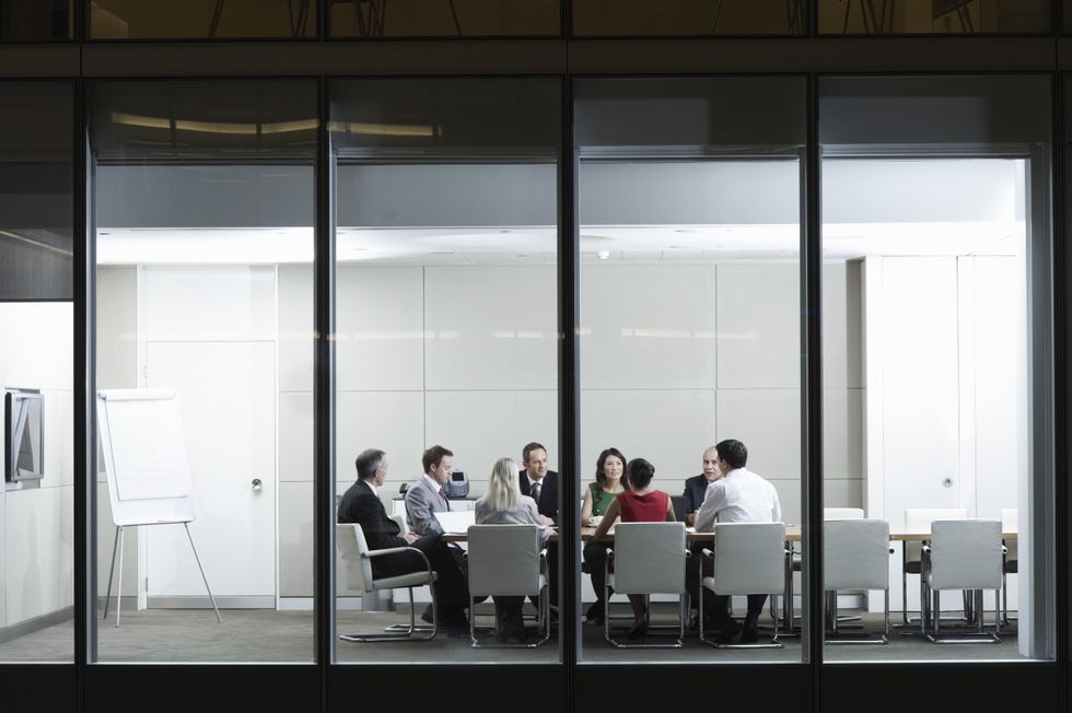A stock image of an office meeting