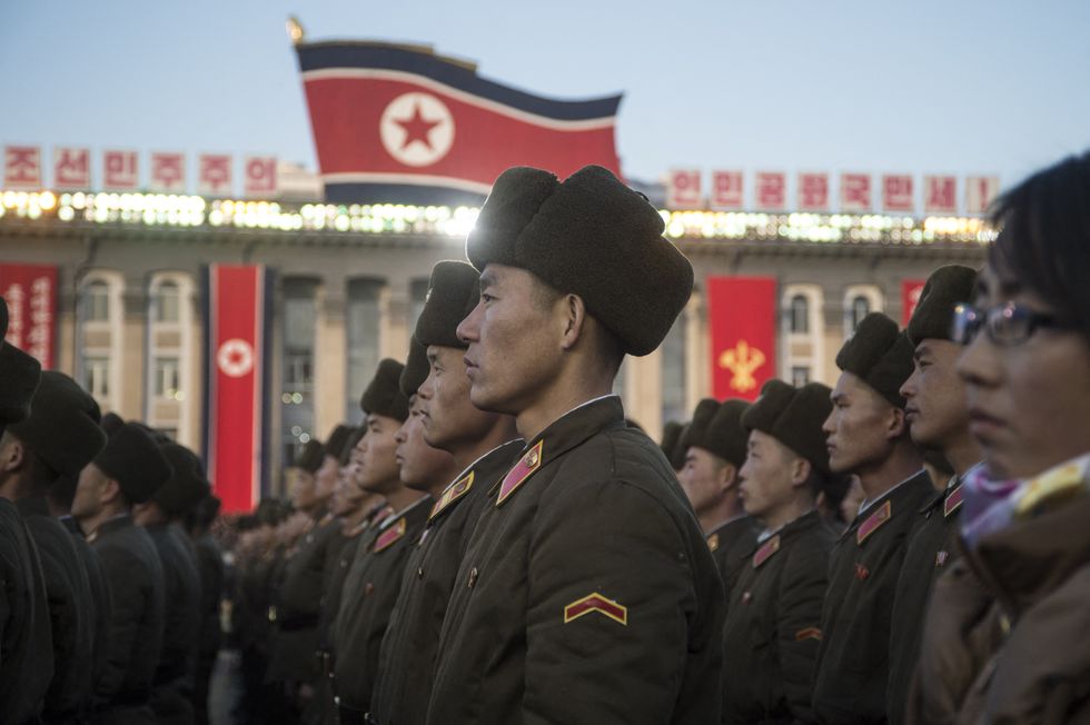 A stock image of North Korean soldiers