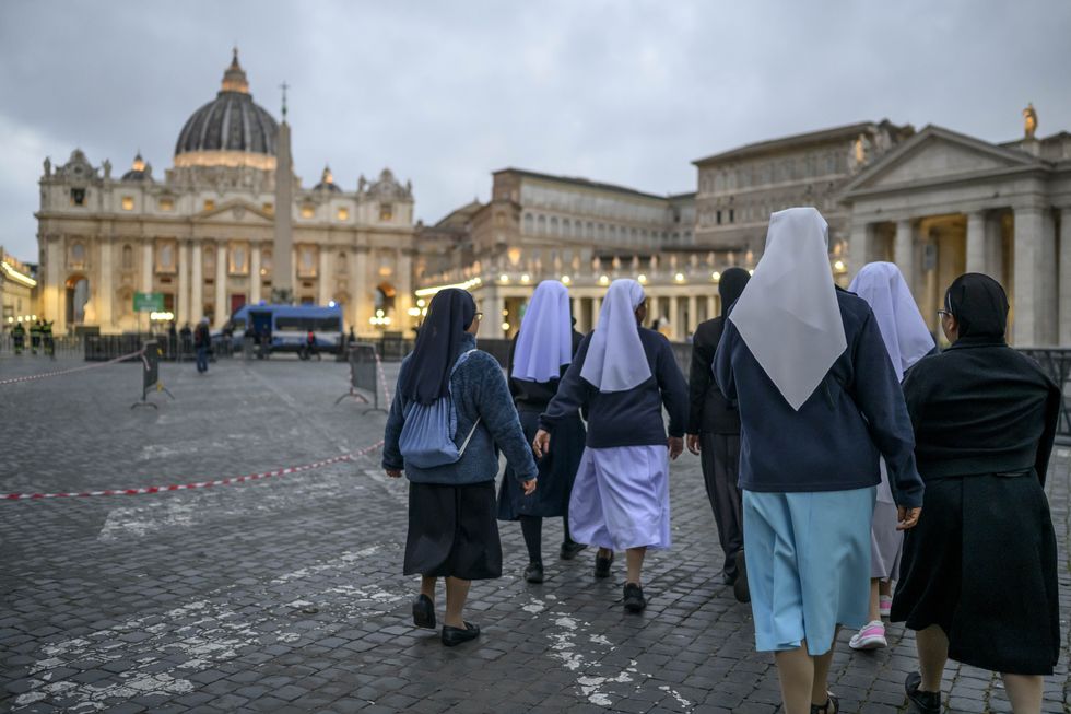 A stock image of nuns in the Vatican City