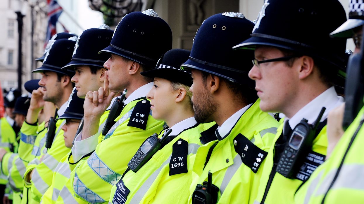 A stock image of several police officers lined up