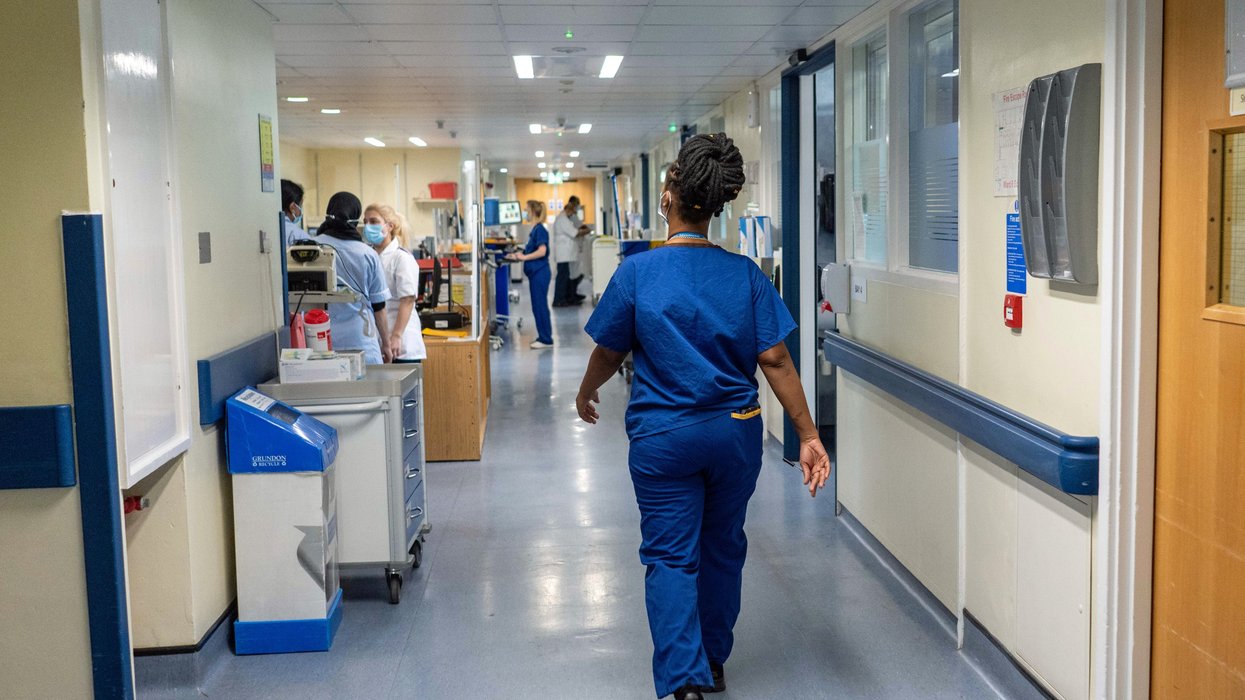 A stock view of staff on a NHS hospital ward