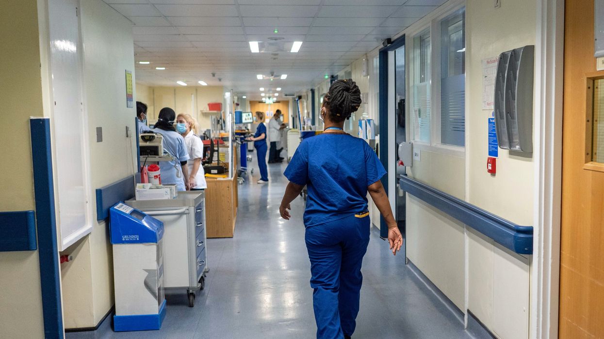 A stock view of staff on a NHS hospital ward