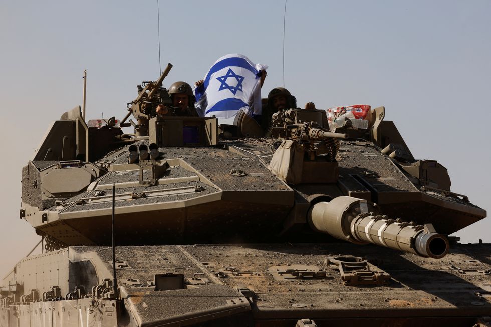 A tank with an Israel flag