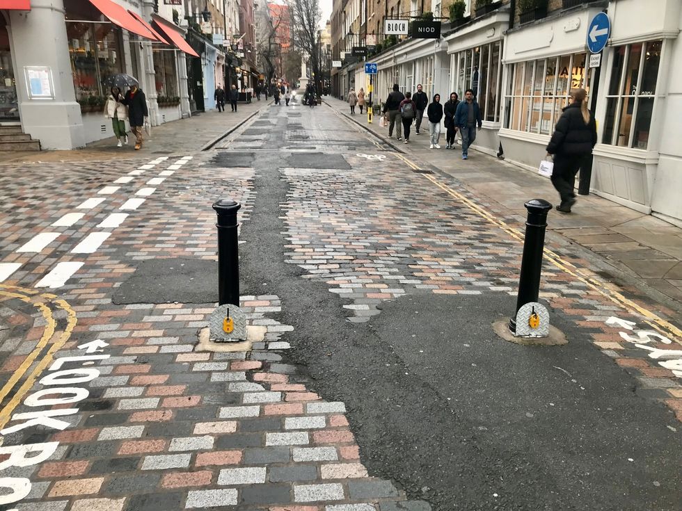 A tarmac 'street scar' in central London